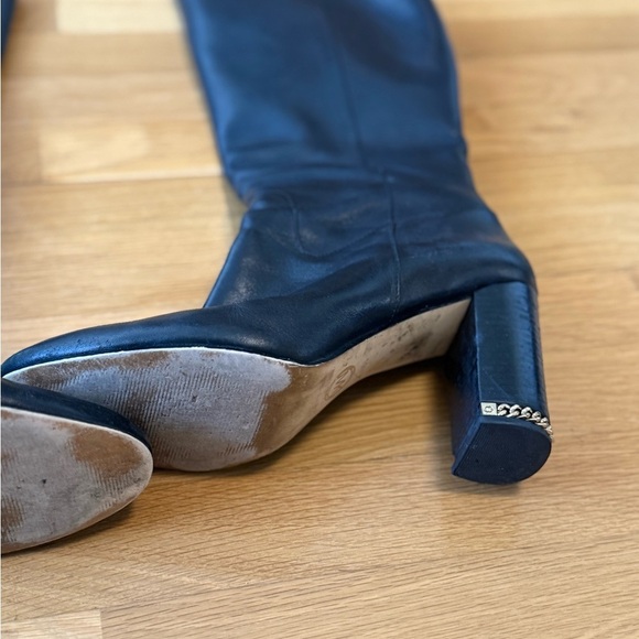 Michael Kors size 10M women's Elegant Black Leather Knee-High Boots - Picture 7 of 9